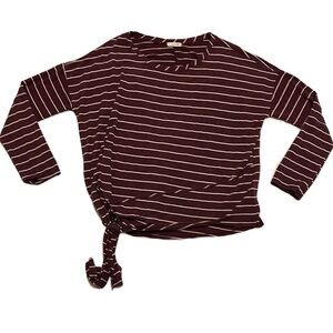 Women’s COTTON BLEU, Round Neckline, Long Sleeve Top, Grape color Size Large